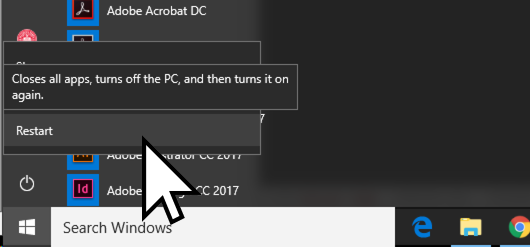Windows reboot selection